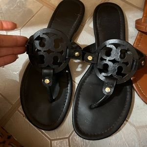 Tory burch miller black sandals size 9 MATTE BLACK